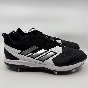 Adidas Icon 8 Baseball Cleats Mens Black White Metal Molded Cleats Size 17, NWT